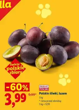 Lidl Polskie śliwki, luzem oferta