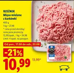 Lidl RZEŹNIK Mięso mielone z karkówki oferta