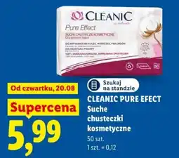 Lidl CLEANIC PURE EFFECT Suche chusteczki kosmetyczne oferta