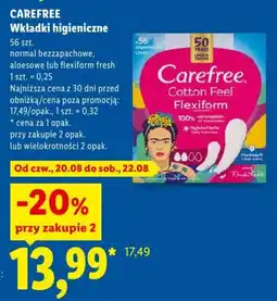 Lidl Wkładki higieniczne Carefree oferta