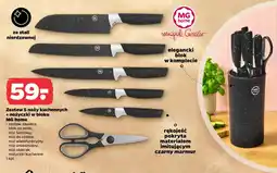 Netto Zestaw 5 noży kuchennych + nożyczki w bloku Mg home oferta