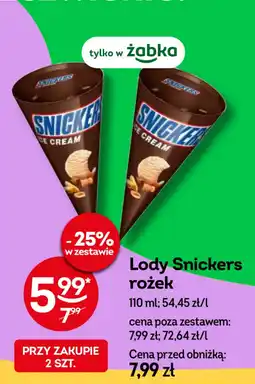Żabka Lody Snickers rożek oferta
