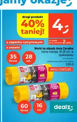 Dealz Worki na odpady Anna Zaradna o zapachu cytrusowym z uszami oferta