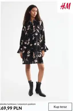 H&M Sukienka tunikowa z wiązanym paskiem H & M oferta