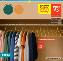Dealz Wieszaki metalowe z powłoką antypoślizgową 10-pak oferta