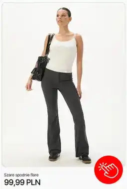 Cropp Spodnie flare szare Cropp oferta