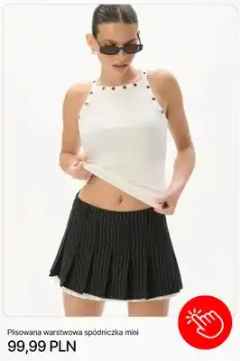 Spódniczka mini plisowana warstwowa Cropp