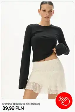 Cropp Spódniczka mini kremowa z falbaną Cropp oferta