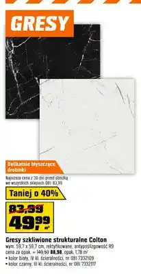 OBI Gres szkliwiony strukturalny Colton biały oferta