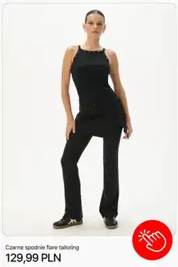 Cropp Spodnie czarne flare tailoring Cropp oferta