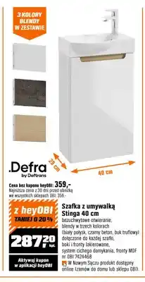 OBI Szafka z umywalką Stinga 40 cm Defra oferta