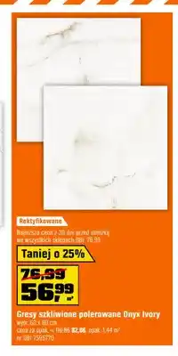 OBI Gres szkliwiony polerowany Onyx Ivory oferta