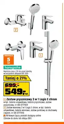 OBI Zestaw wannowy 3 w 1 Logis E chrom Hansgrohe oferta