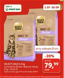 Maxi Zoo Sucha karma dla kota SELECT GOLD Sterilised Geflügel mit Reis oferta