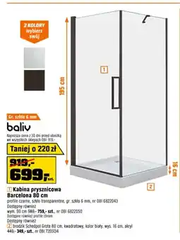 OBI Kabina prysznicowa Baliv Barcelona 80 cm oferta