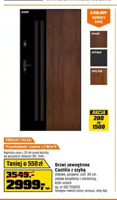 OBI Drzwi zewnętrzne Castilia z szybą oferta