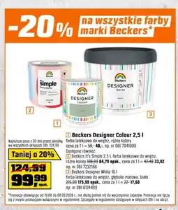 OBI Farba lateksowa Beckers It's Simple oferta