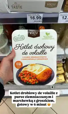 Dino Danie gotowe Kotlet drobiowy de volaille z puree ziemniaczanym i marchewką z groszkiem Virtu oferta