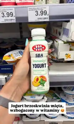 Dino Jogurt pitny brzoskwinia z miętą Mlekovita SBA Immunity oferta