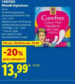 Lidl Wkładki higieniczne Carefree oferta