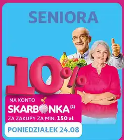 Auchan Karta Skarbonka ze statusem Seniora - 10% na konto za zakupy za min. 150 zł oferta