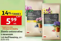 Auchan Ziemia uniwersalna z nawozem lub torf kwaśny oferta