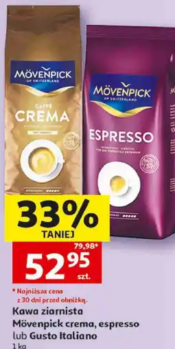Auchan Kawa ziarnista Mövenpick crema, espresso lub Gusto Italiano oferta