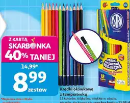 Auchan Kredki ołówkowe trójkątne z temperówką Astra oferta