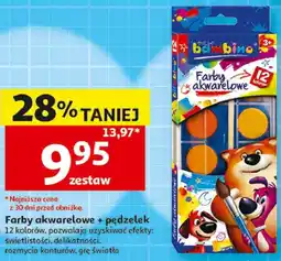 Auchan Farby akwarelowe + pędzelek Moje Bambino oferta