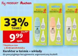 Auchan Korektor w taśmie + wkłady Auchan oferta