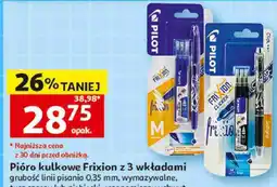 Auchan Pióro kulkowe Frixion z 3 wkładami Pilot oferta