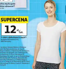 Auchan T-shirt damski z dekoltem U-neck Inextenso oferta