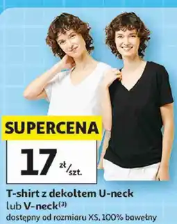 Auchan T-shirt damski z dekoltem U-neck lub V-neck Inextenso oferta