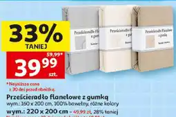 Auchan Prześcieradło flanelowe z gumką oferta