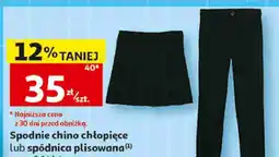 Auchan Spodnie chino chłopięce lub spódnica plisowana oferta