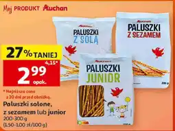 Auchan Paluszki solone, z sezamem lub junior Auchan oferta