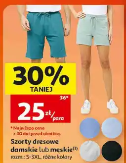 Auchan Szorty dresowe damskie lub męskie Inextenso oferta