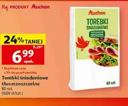 Auchan Torebki śniadaniowe tłuszczoszczelne Auchan oferta
