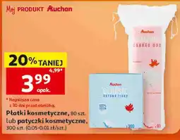 Auchan Płatki kosmetyczne, 80 szt. lub patyczki kosmetyczne, 300 szt. Auchan oferta