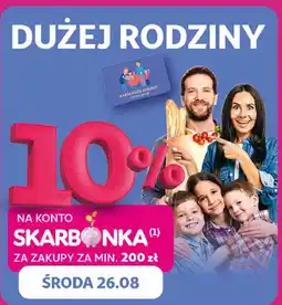 Auchan Karta Skarbonka ze statusem Dużej Rodziny - 10% na konto za zakupy za min. 200 zł oferta