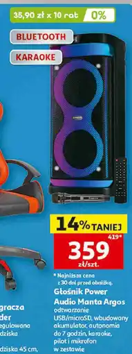 Auchan Głośnik Power Audio Manta Argos oferta