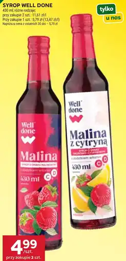 Stokrotka Syrop Well Done Malina z cytryną oferta