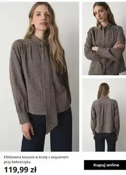 Greenpoint Koszula damska w kratę z wiązaniem przy kołnierzyku Greenpoint oferta