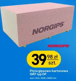 Castorama Płyta gipsowo-kartonowa Gkf typ Df Norgips oferta