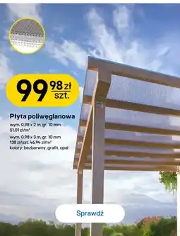 Castorama Płyta poliwęglanowa 0,98x3 m 10 mm oferta