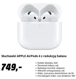 Media Markt Słuchawki Apple AirPods 4 z redukcją hałasu oferta