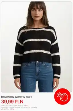 Cropp Sweter bawełniany w paski Cropp oferta
