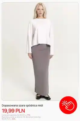 Dopasowana szara spódnica midi Cropp