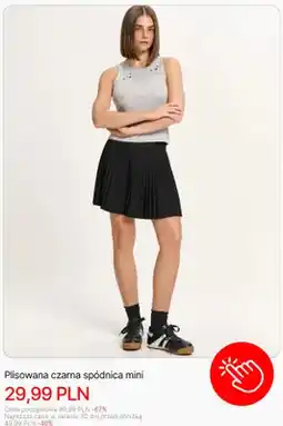 Cropp Spódnica plisowana czarna mini Cropp oferta