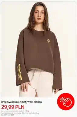 Cropp Bluza brązowa z motywem słońca Cropp oferta